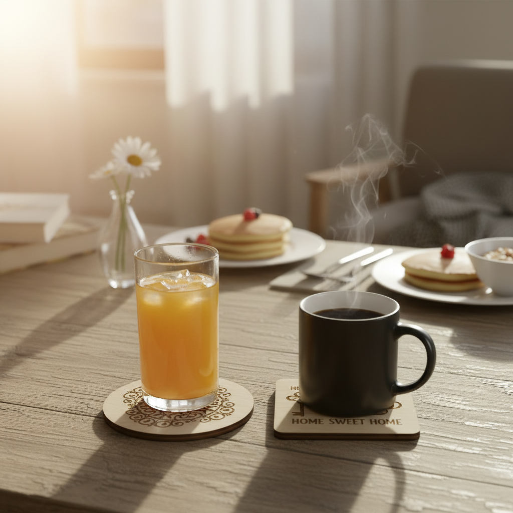 Coasters at breakfast