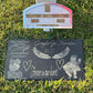 A special laser engraved memorial photo slate for a customer who used it as their baby girls headstone.