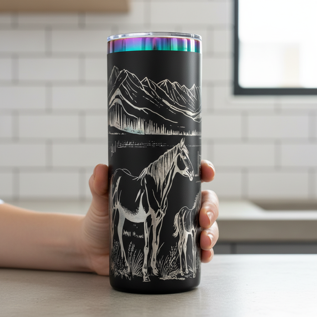 Black straight tumbler - lifestyle