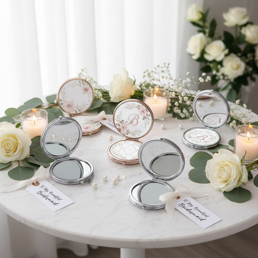 Bridesmaid compact mirrors