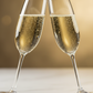 Champagne flutes with bubbles