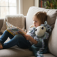 Child reading with Ashla