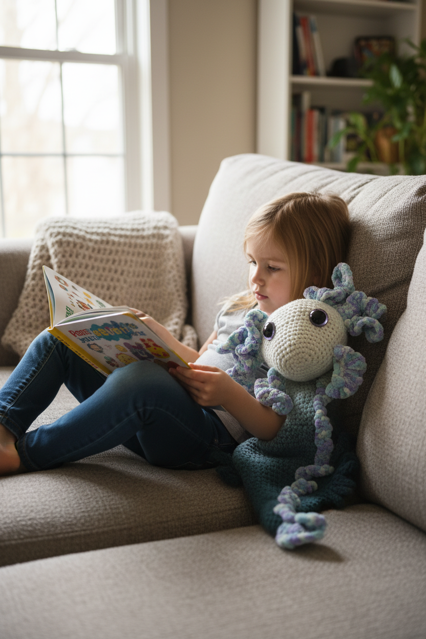 Child reading with Ashla