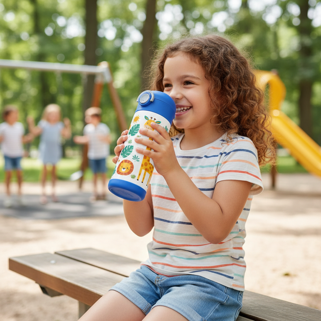 Child Using Kids Cup