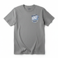 DECA Gray Tee Front Mockup - Small Chest Logo