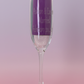 Enhanced purple champagne glass with Kustom Kreationz branding