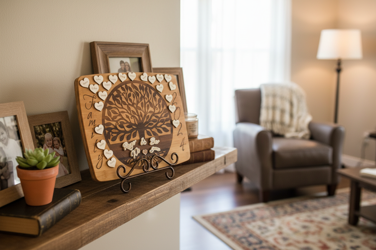 Family tree cutting board display