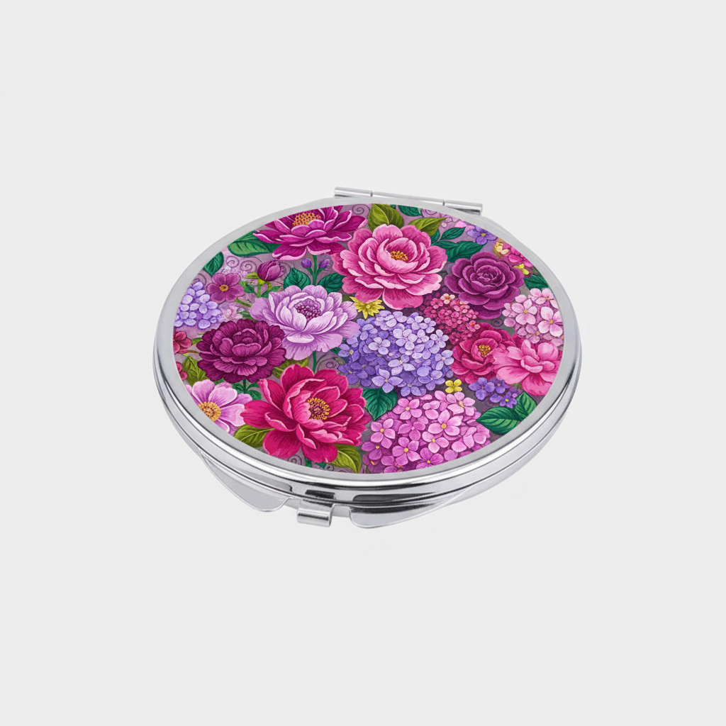 Floral compact mirror