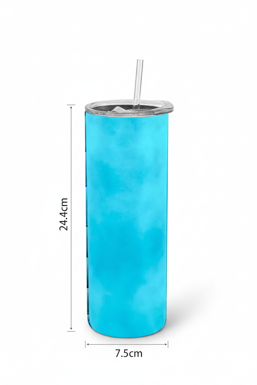 Glow-in-the-Dark Cyan Blue Tumbler