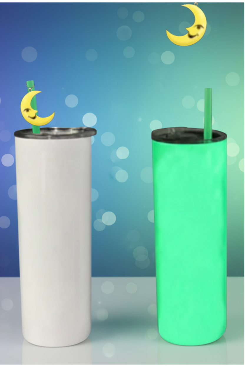 Glow-in-the-Dark Tumblers with Professional Background
