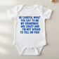 Grandmas Are Crazy onesie laid out