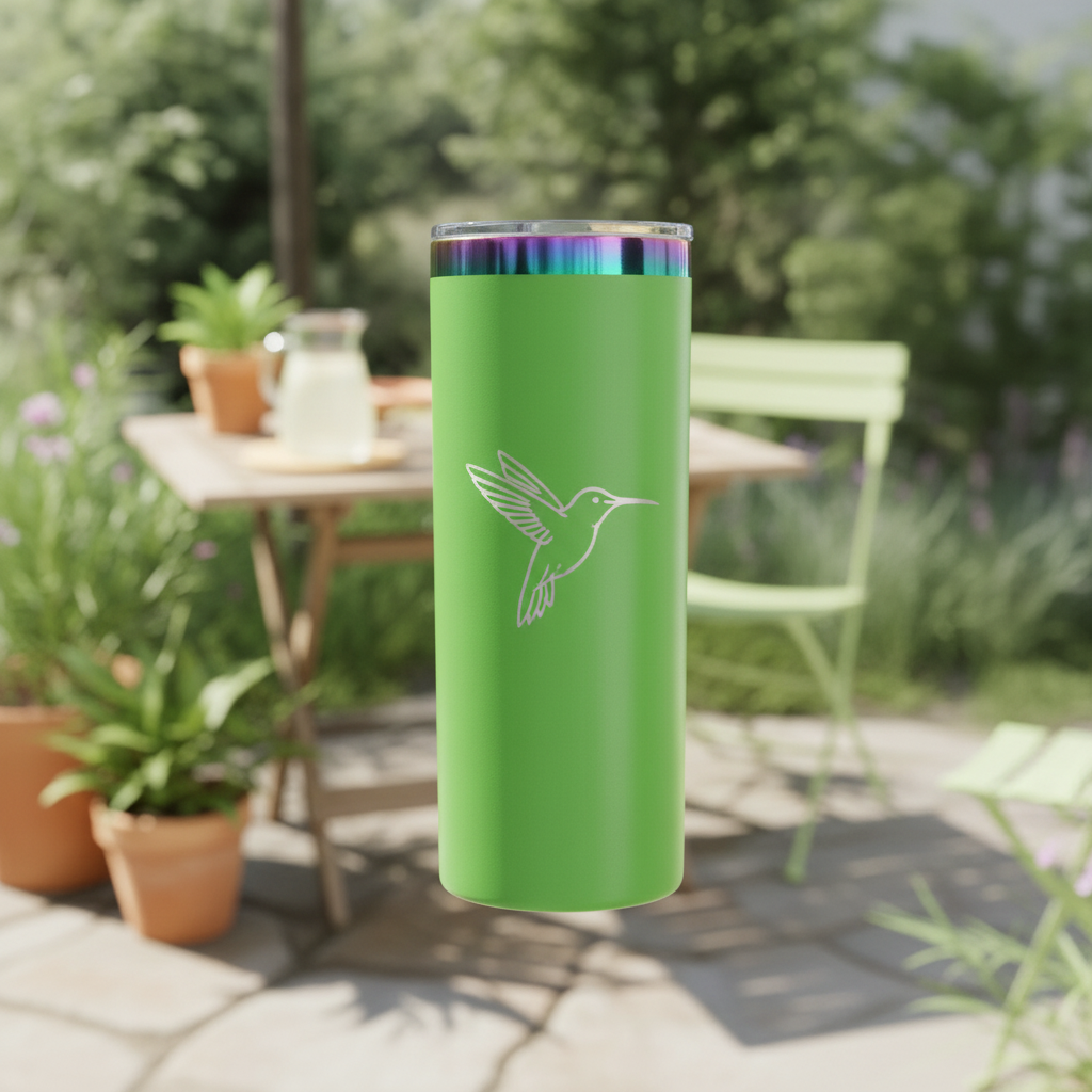 Green straight tumbler with simple design