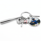 Baseball Keychain with Custom Photo Mockup an example of a perfect gift to commemorate your child's time in sports or a favorite player! Choose from baseball and hockey in this style