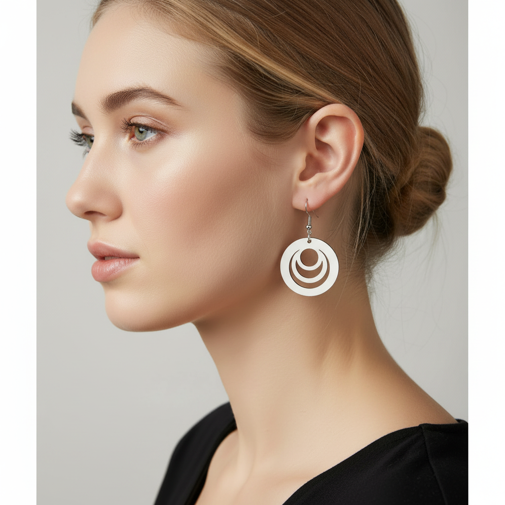 Kustom MDF Circle Spiral Earrings - Square Product Photo