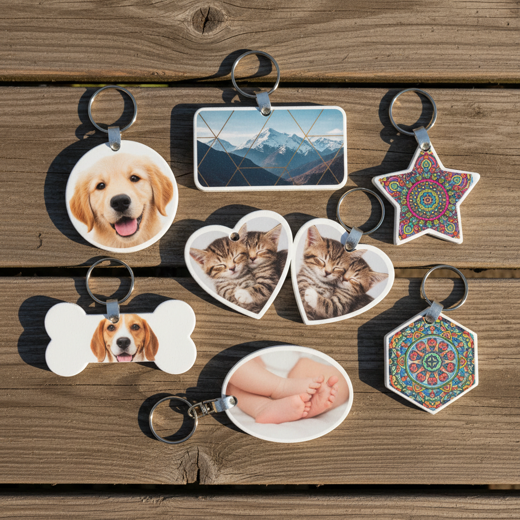 Kustom MDF Keychains - Square Product Photo