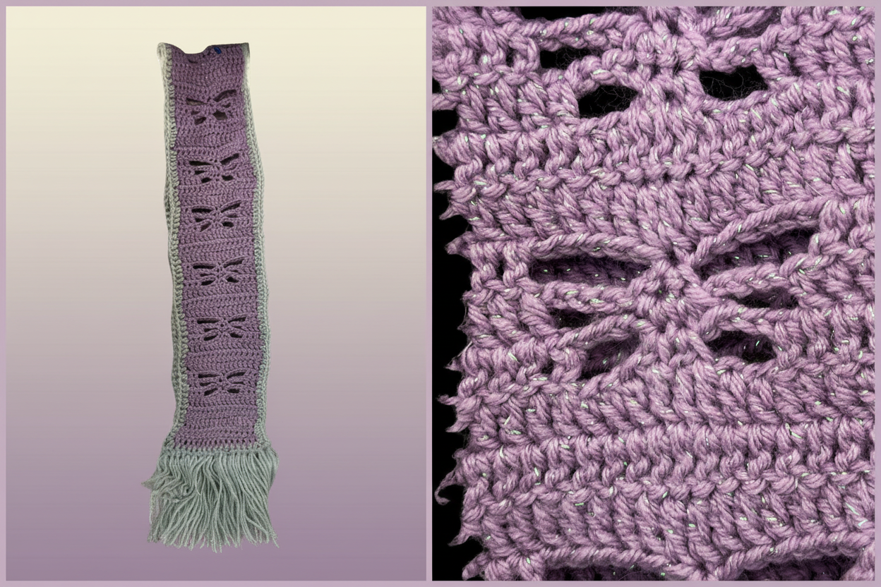 Lavender butterfly scarf collage
