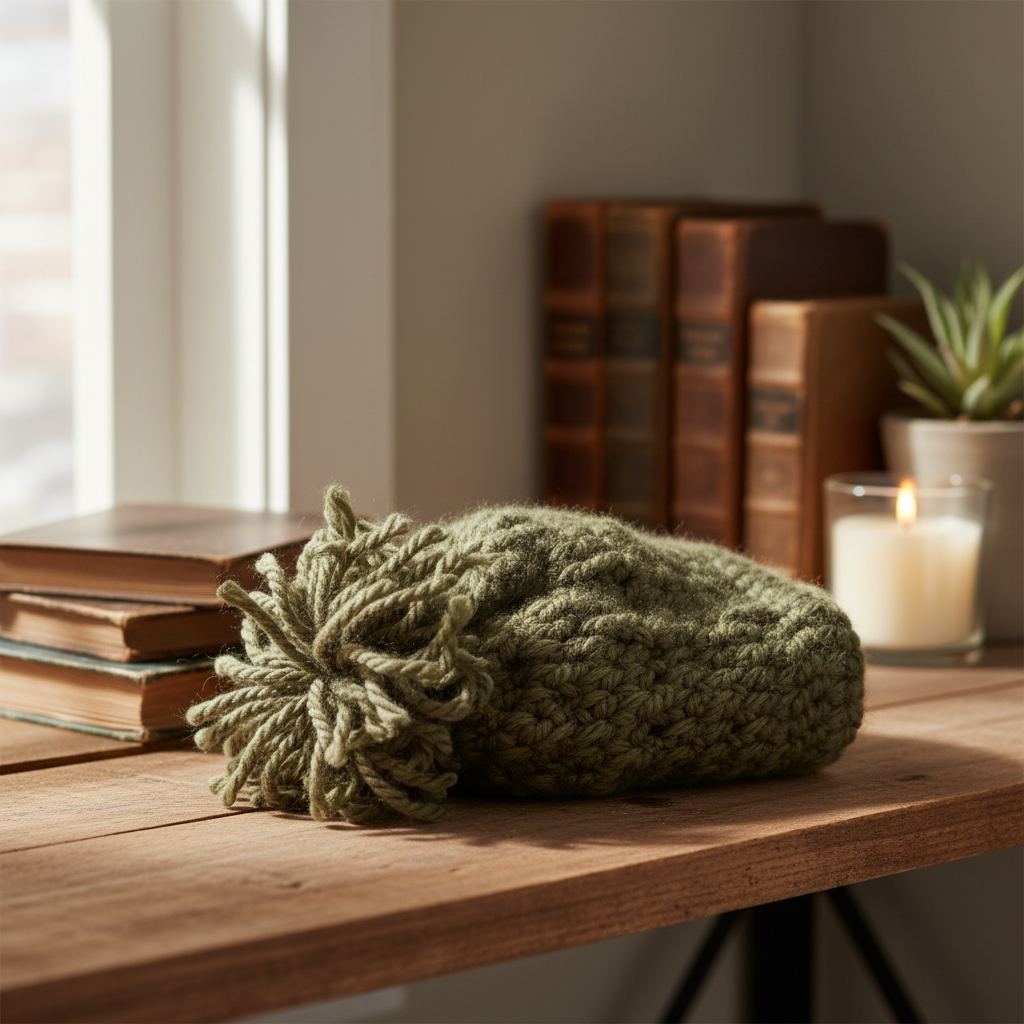 Lifestyle - olive beanie on display