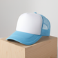 Light blue trucker hat with light blue mesh