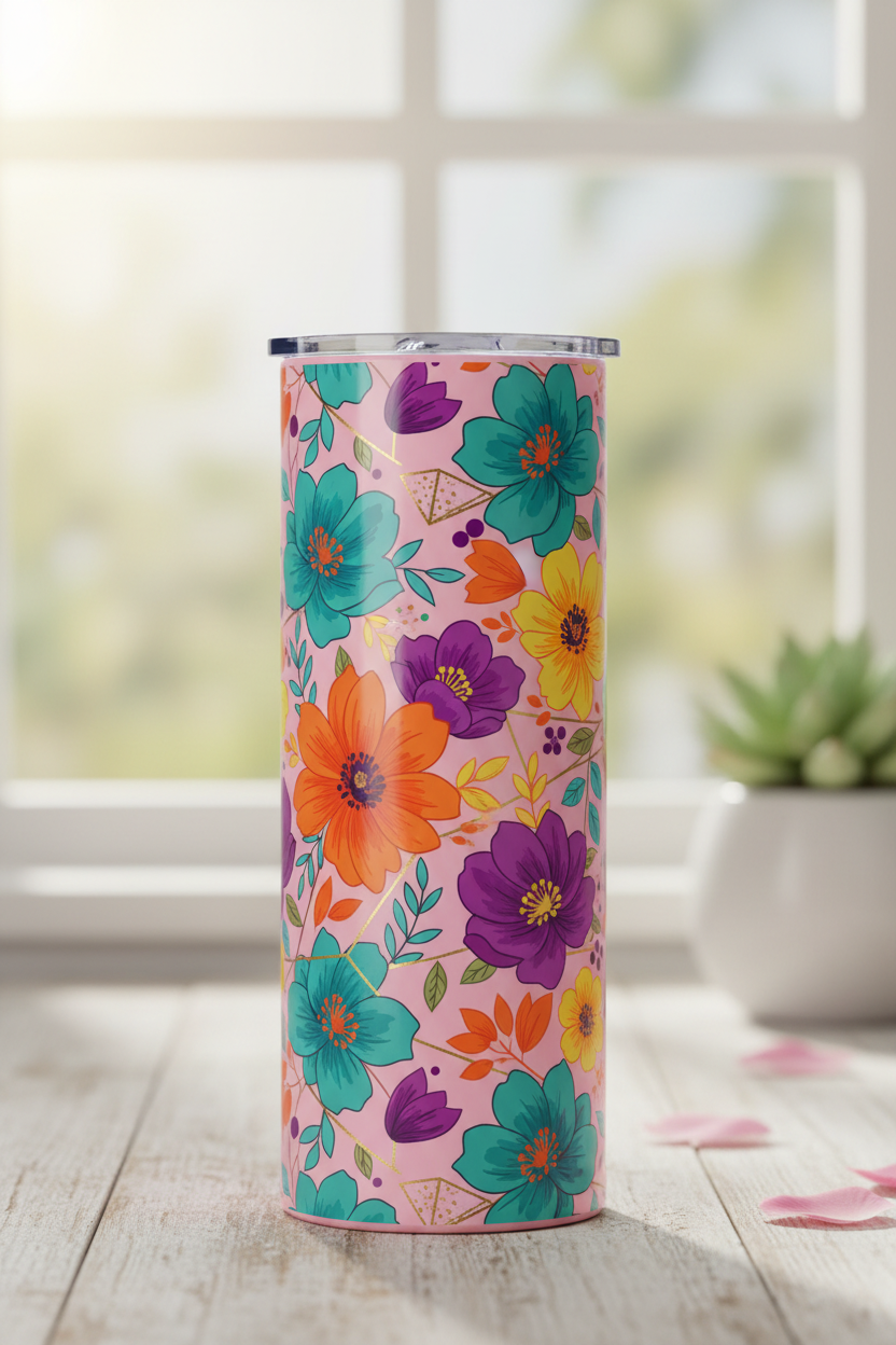 Light Pink Tumbler with Custom Design