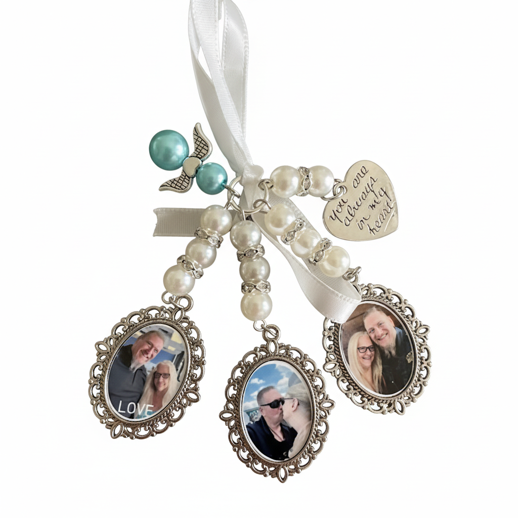 Memorial Bridal Bouquet Charm - Enhanced Main Image