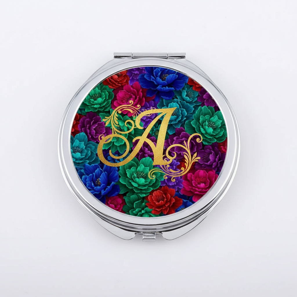 Monogram compact mirror