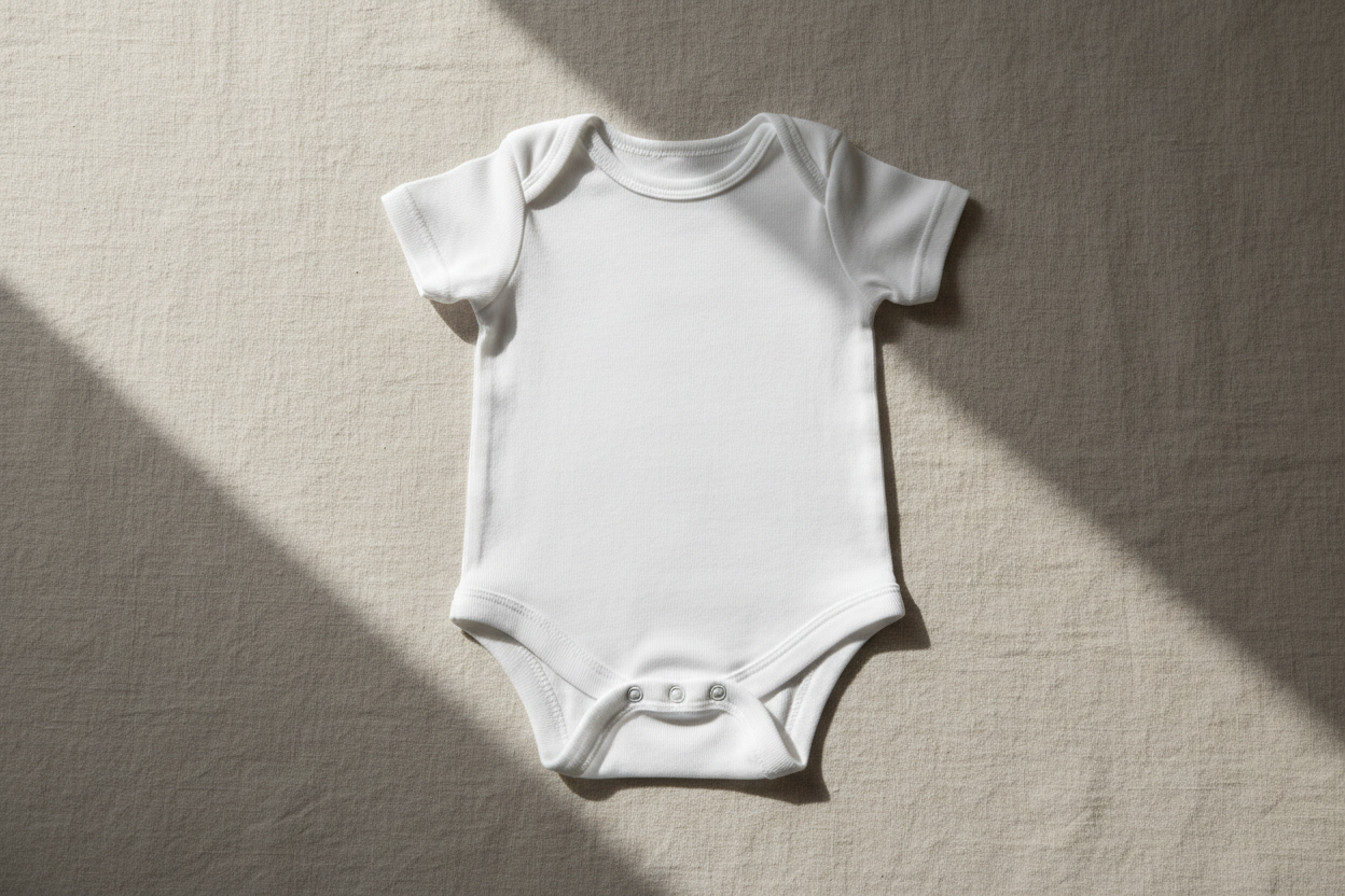 Plain white baby onesie