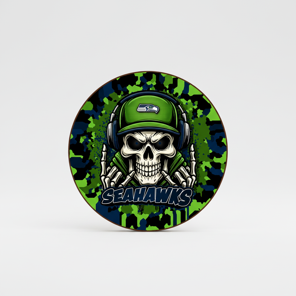 Seahawks Round Coaster Fixed