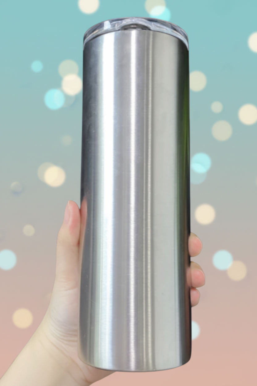 Silver 20oz Tumbler with Professional Background