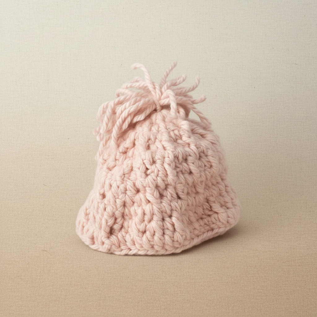 Soft pink baby beanie