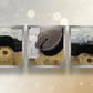 Sparkly white champagne black beanie with glow pompom collage