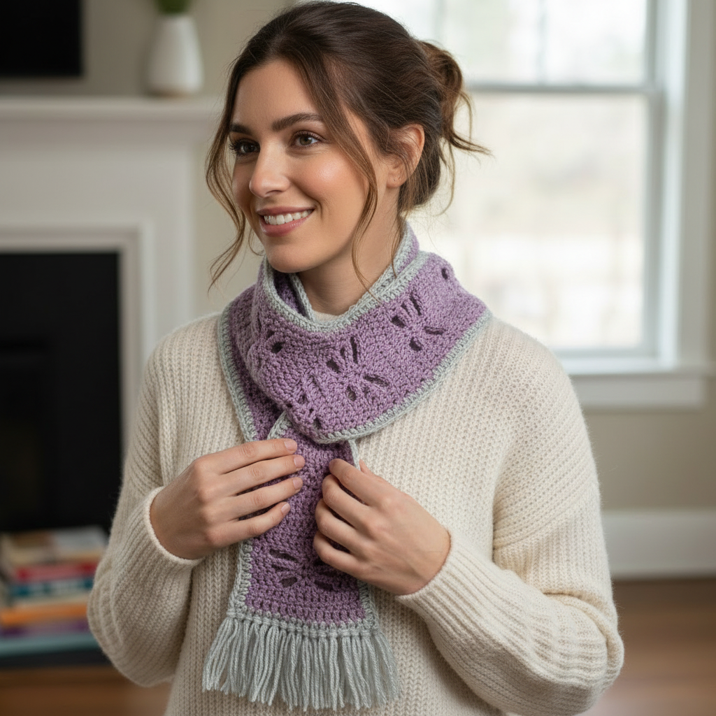 Square lifestyle photo of scarf