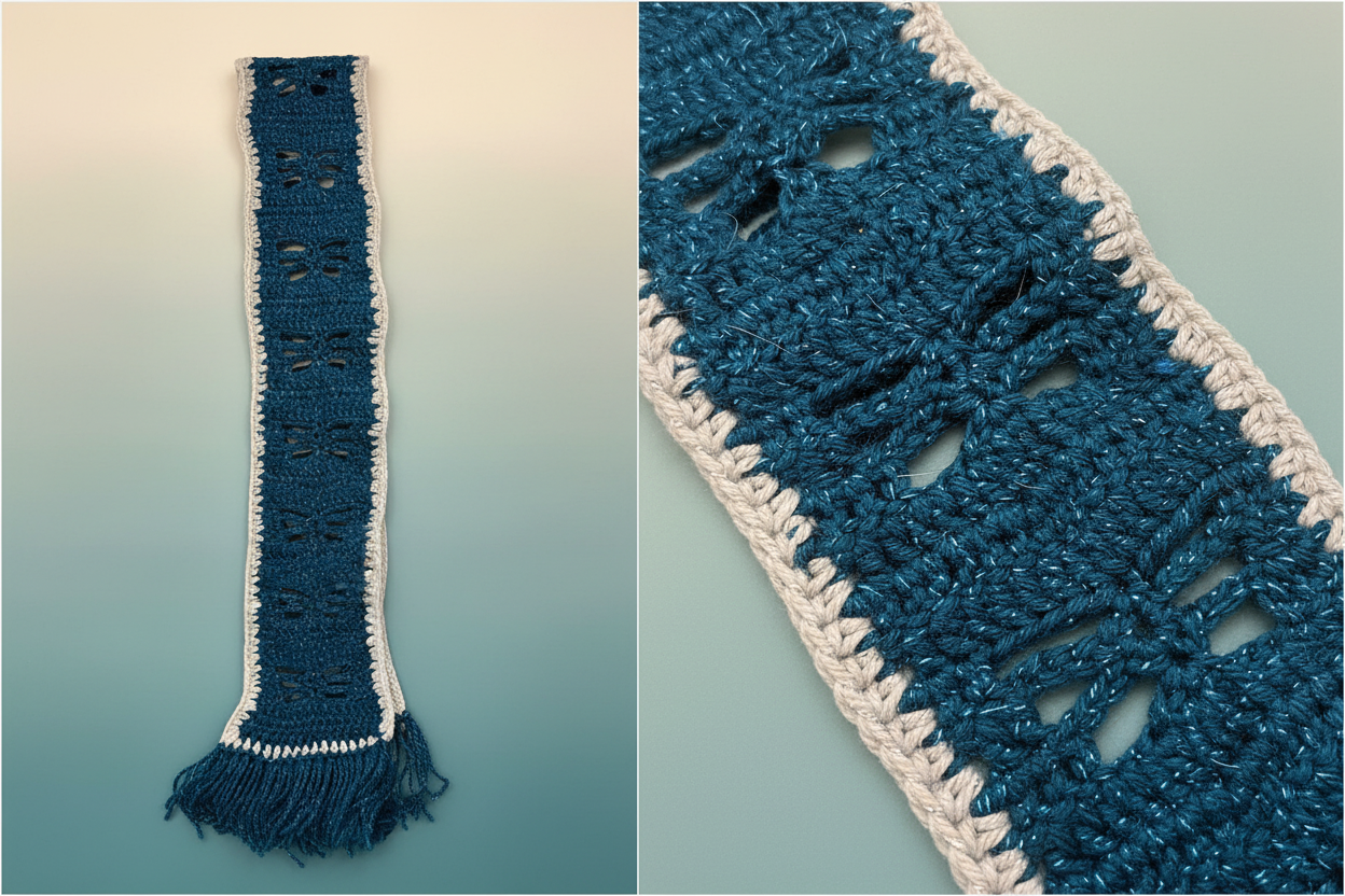Teal butterfly scarf collage