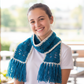 Teal butterfly scarf on teenage girl