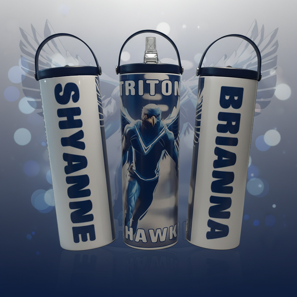 Triton Hawks Tumblers with Professional Background