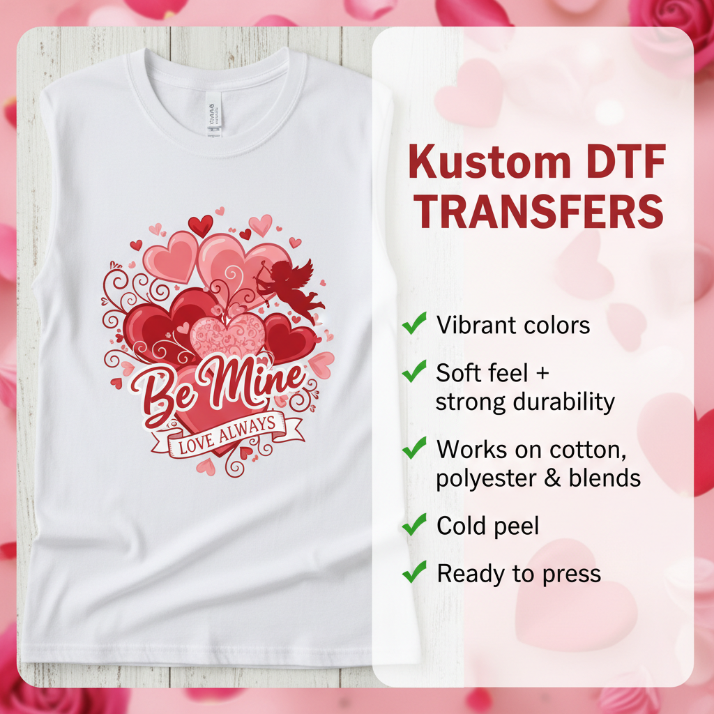 Valentine's T-shirt with DTF Transfer