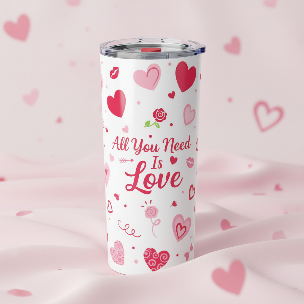 Valentine's Tumbler - Subtle Background