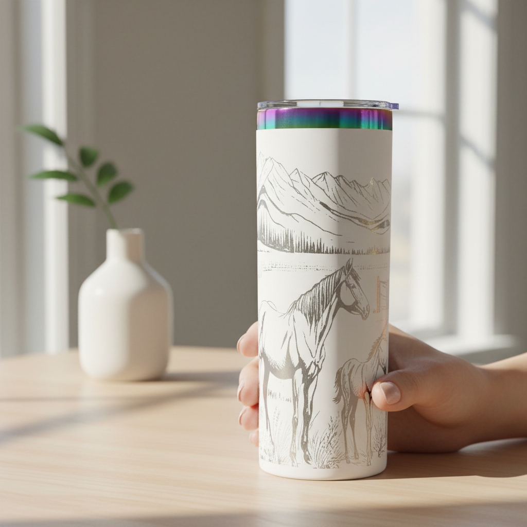 White straight tumbler - lifestyle