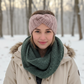 Woman wearing ear warmer - front view