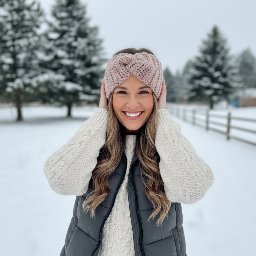 Woman wearing ear warmer outdoors