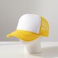 Yellow trucker hat with yellow mesh